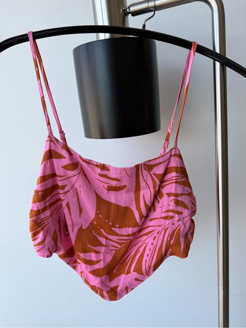 Forever 21 Pink and Brown Printed Crop Top